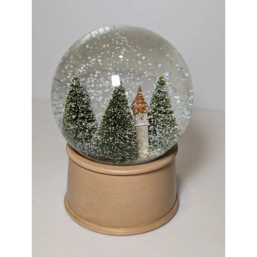 Magnolia Silos Waco Chapel Snow Globe, Clear & Full